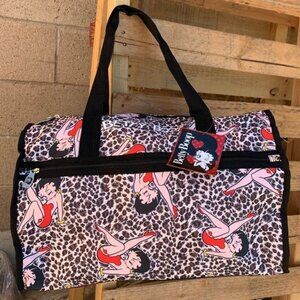 Betty Boop Official Large 18 INCH Leopard Duffle Carry On Travel Bag NEW